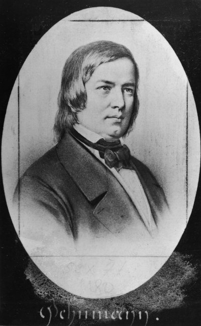 Robert Schumann (1810-56) inciso da una fotografia da Pierre Jacotin